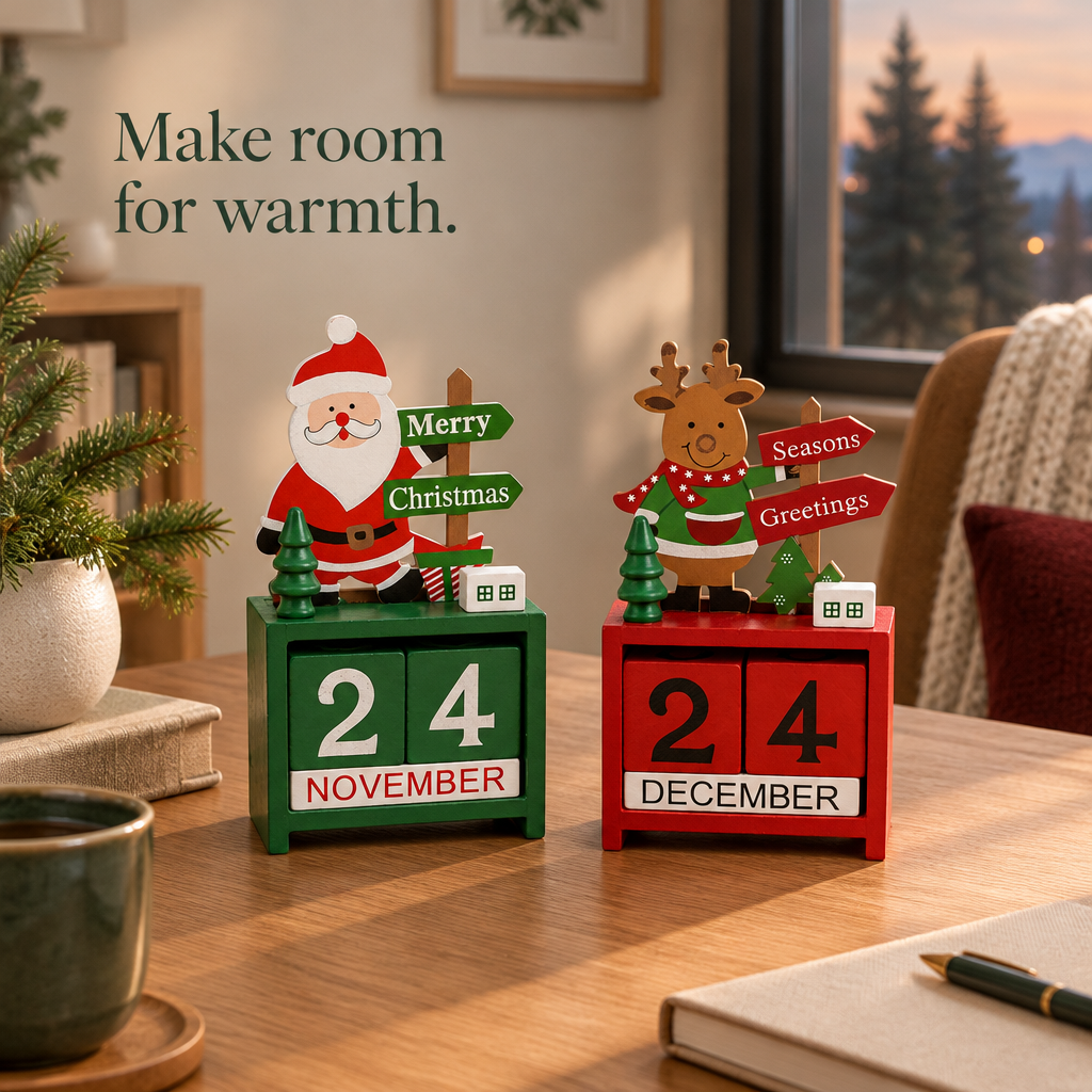 Wooden Countdown Calendar Blocks – 2 Pack — in use