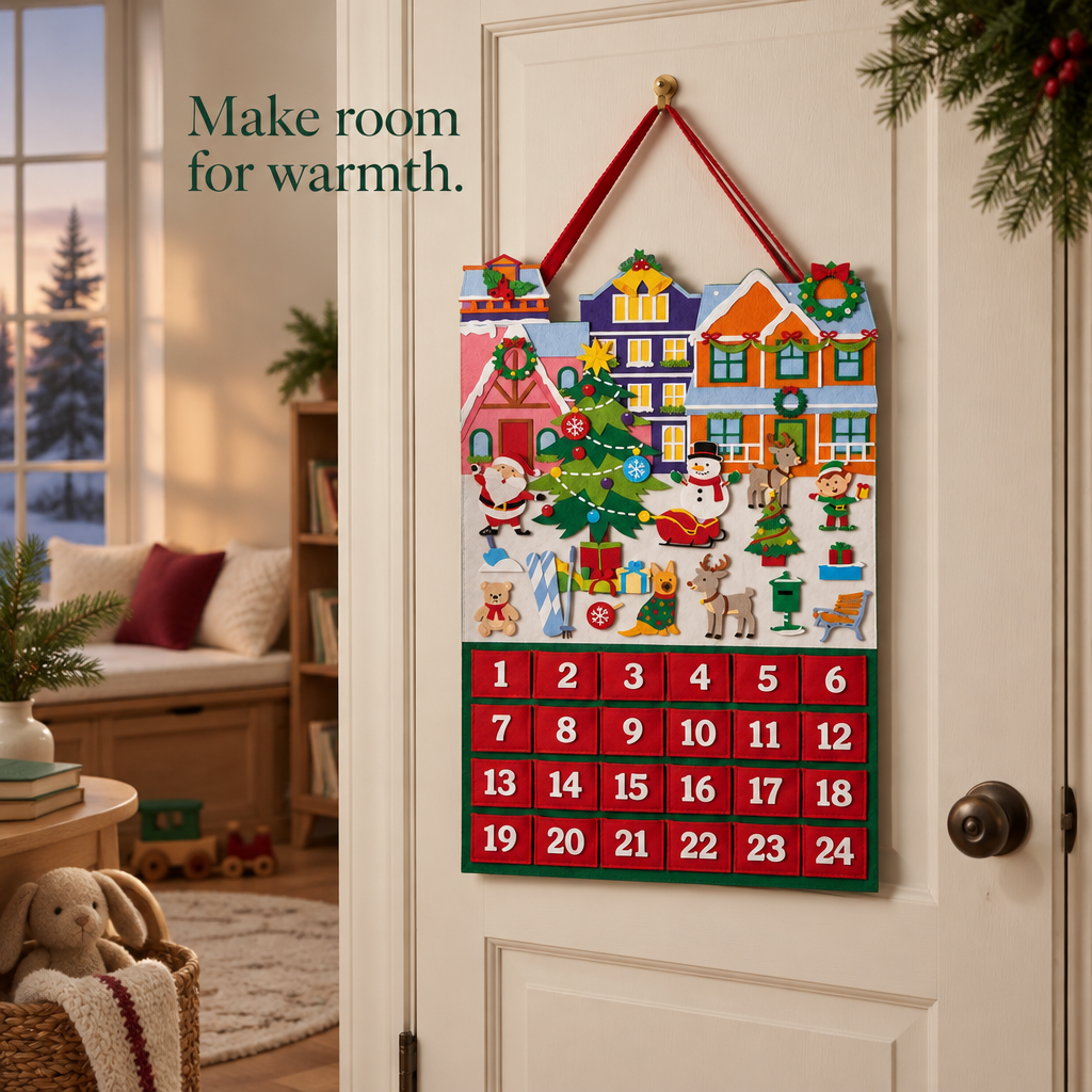 Santa Felt Advent Calendar – 24 Pockets — in use