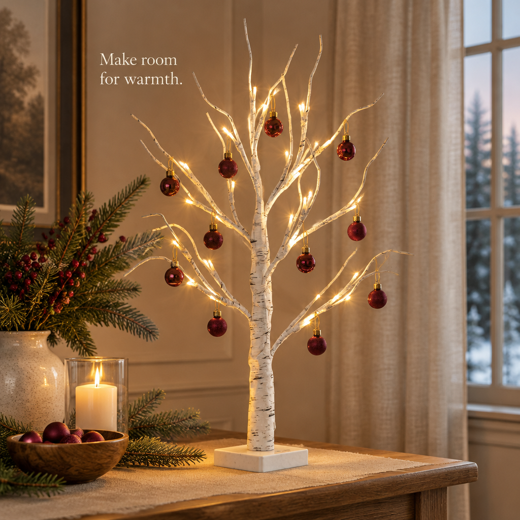 Lighted Birch Tree Centerpiece – 2 ft, 24 LEDs — in use