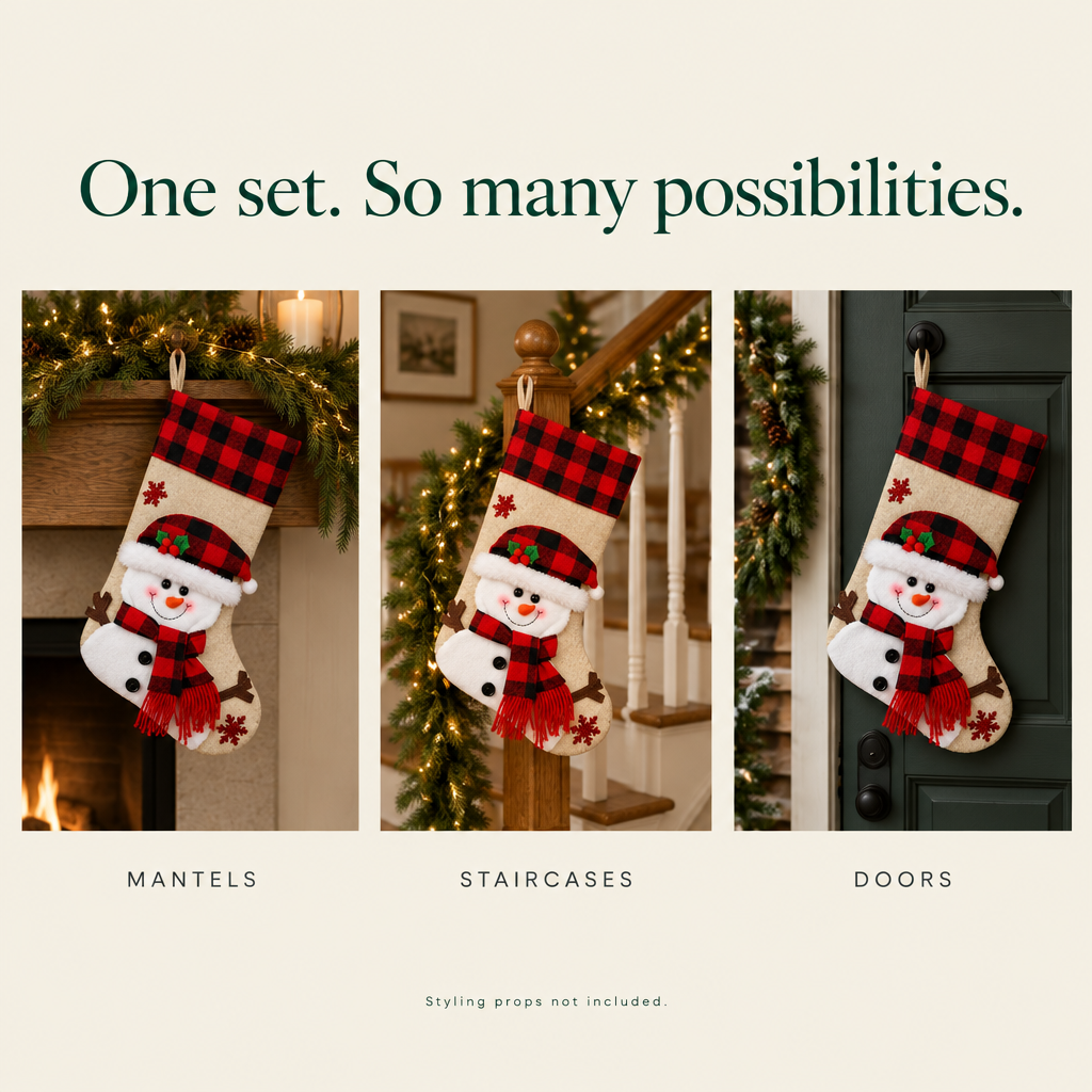 Burlap Plaid Christmas Stocking – 18.5 in — possibilities
