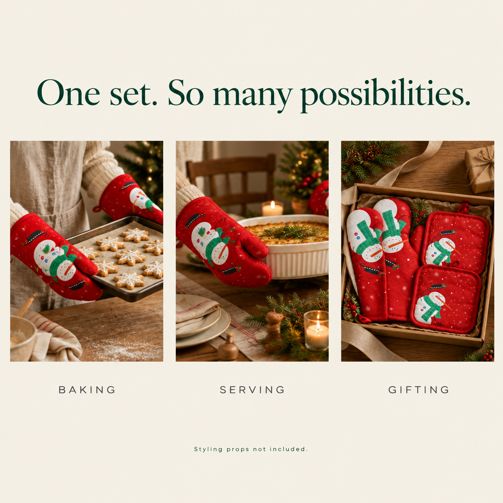 Christmas Oven Mitts & Pot Holders – 4 Piece Set — possibilities