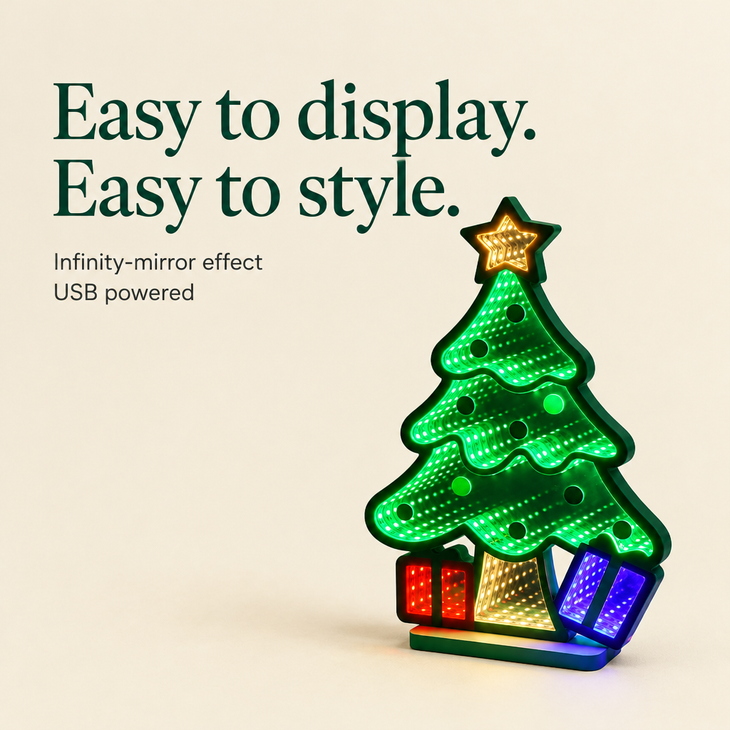 Christmas Tree Infinity Mirror Light — details