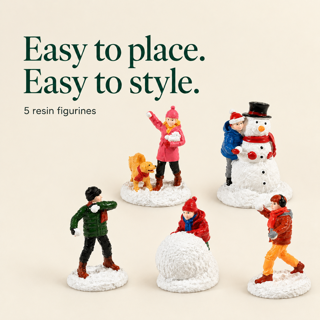 Christmas Village People Figurines – 5 Pieces — details