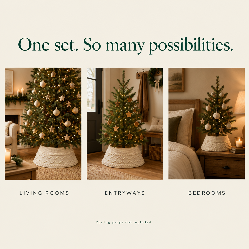 Cream Cable Knit Tree Collar – 23–30 in — possibilities