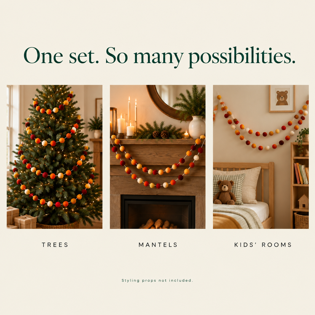 Felt Pom Pom Garland – 3 Pack, 6.5 ft — possibilities