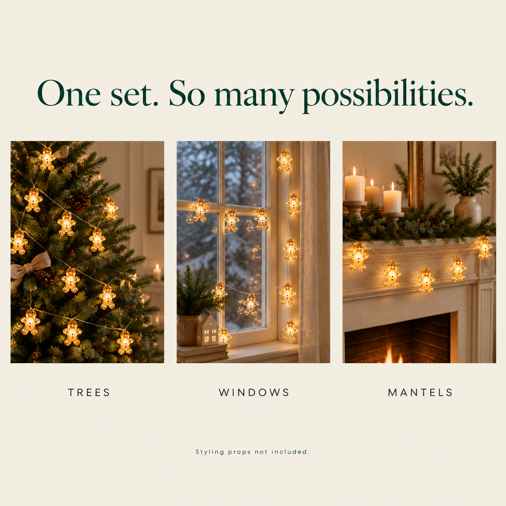 Gingerbread Man String Lights – 10 ft, 30 LEDs — possibilities