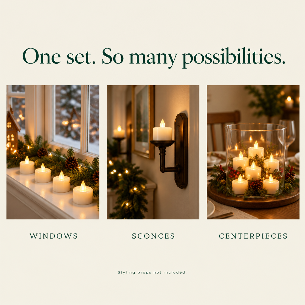 LED Tea Lights with 6-Hour Timer – 12 Pack — possibilities