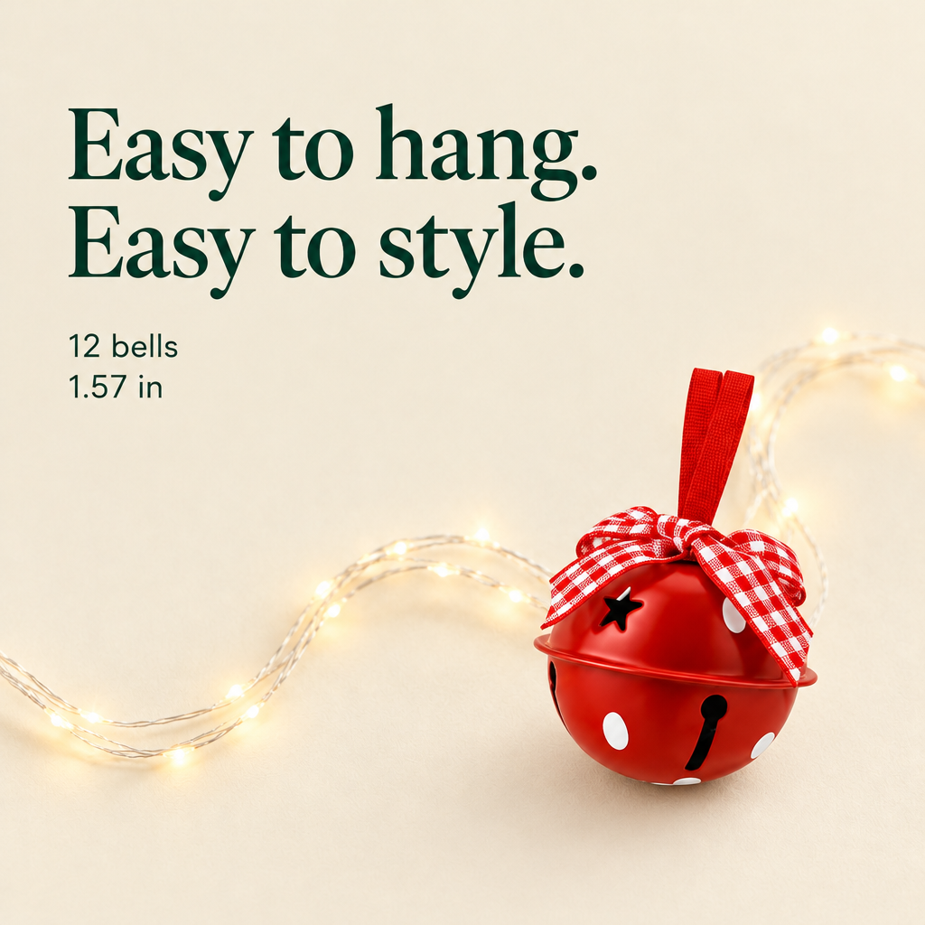 Star Cutout Jingle Bell Ornaments – 12 Pack, 1.57 in — details
