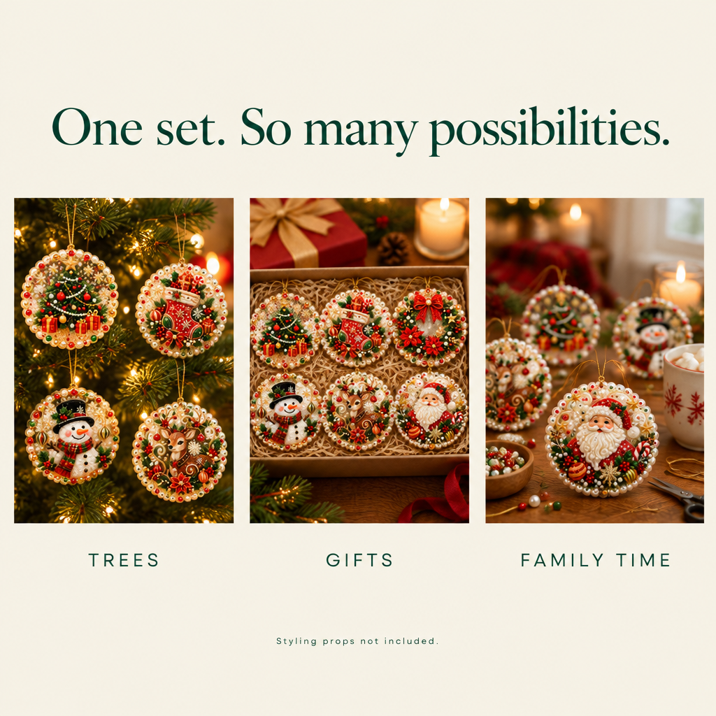 Acrylic Christmas Pearl Art Kit – 6 Ornaments — possibilities