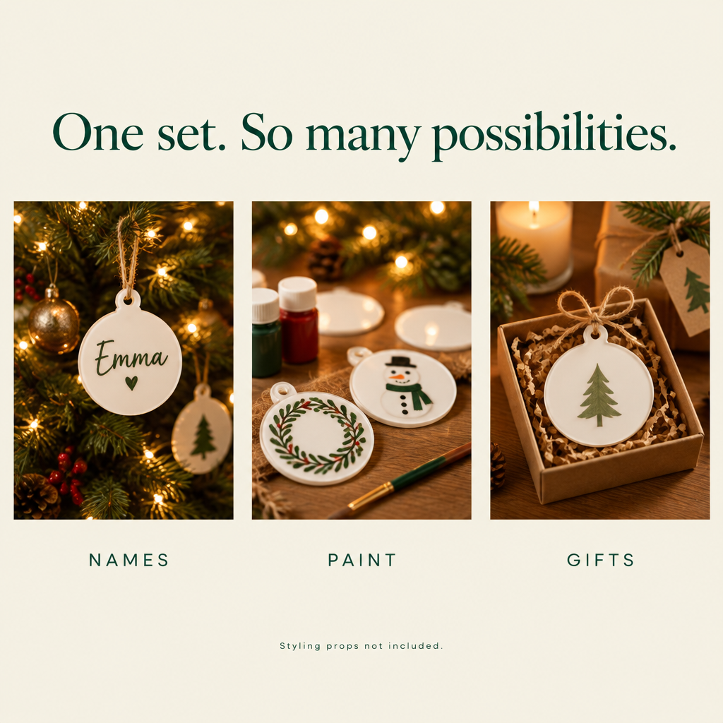White Acrylic Christmas Ornament Blanks – 20 Pack — possibilities