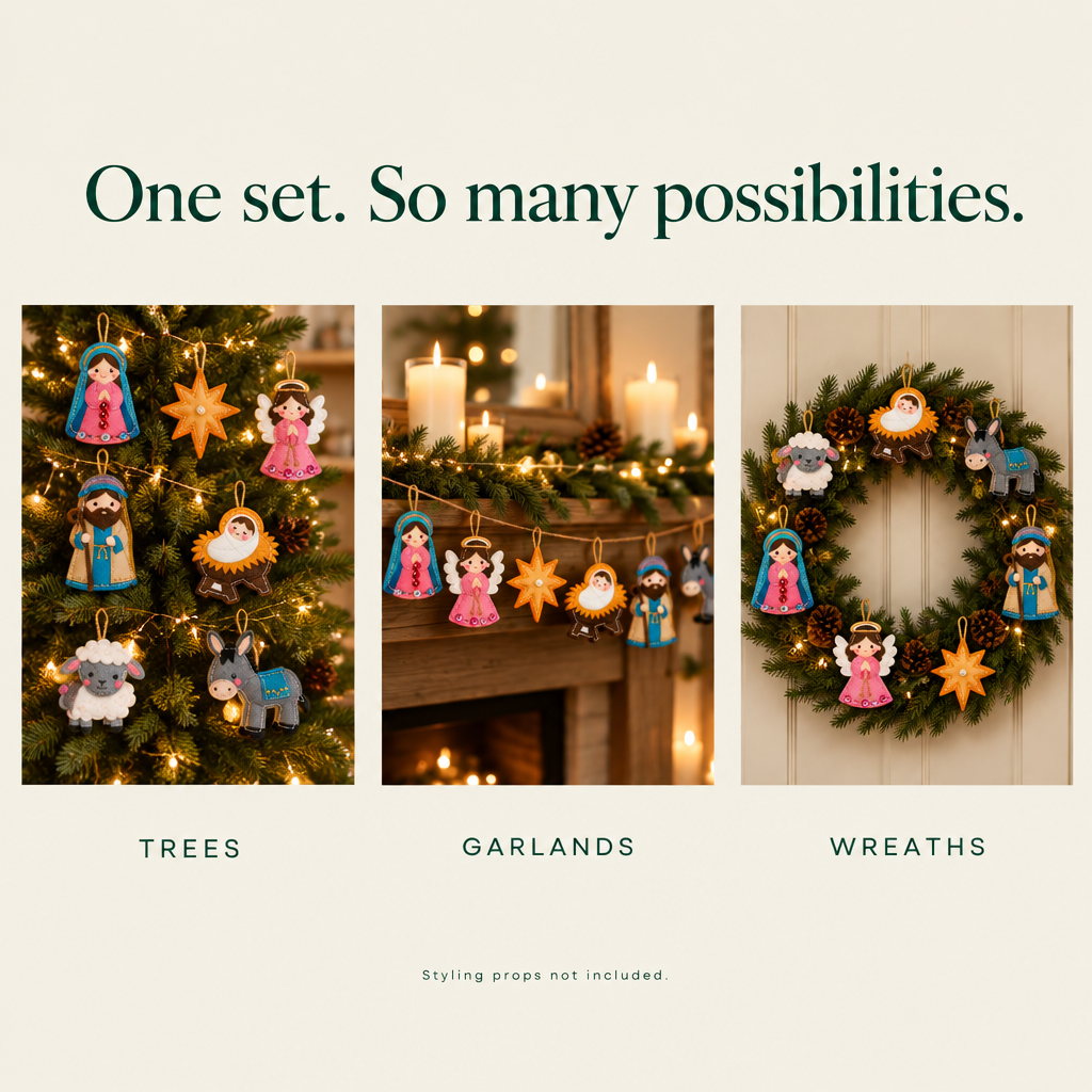 Nativity Felt Christmas Tree Ornaments – 24 Pack — possibilities