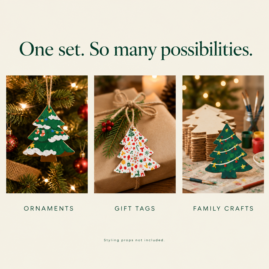 Wooden Christmas Tree Cutouts to Paint – 24 Pack — possibilities