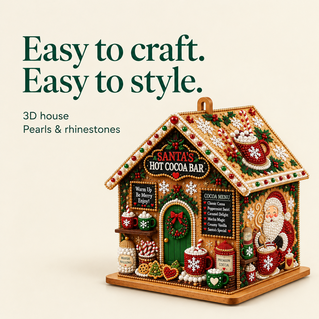 3D Christmas House Diamond Art Craft Kit — details