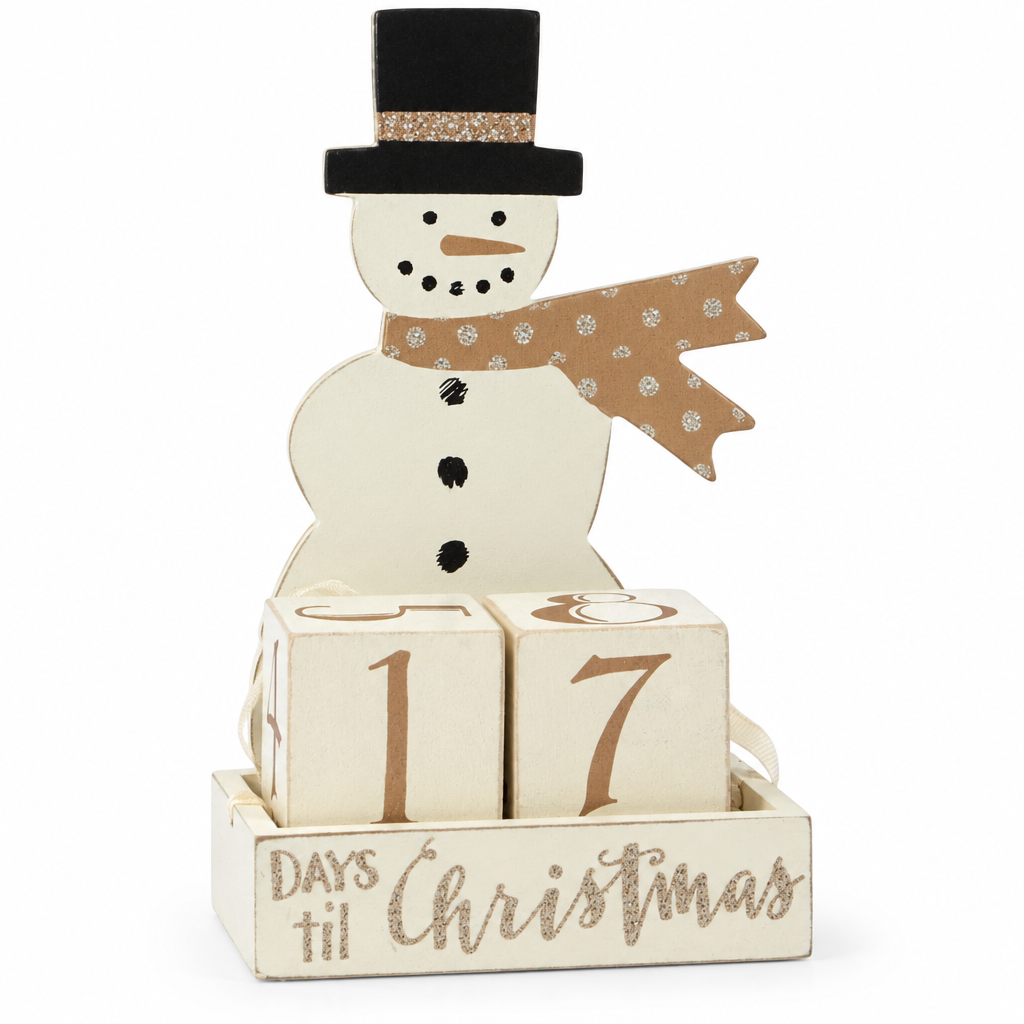 Snowman Days 'til Christmas Block Countdown — product