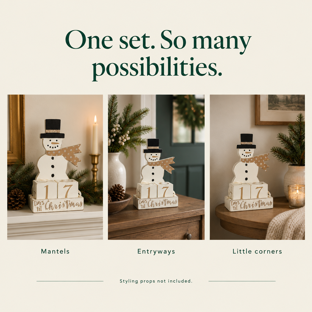 Snowman Days 'til Christmas Block Countdown — possibilities