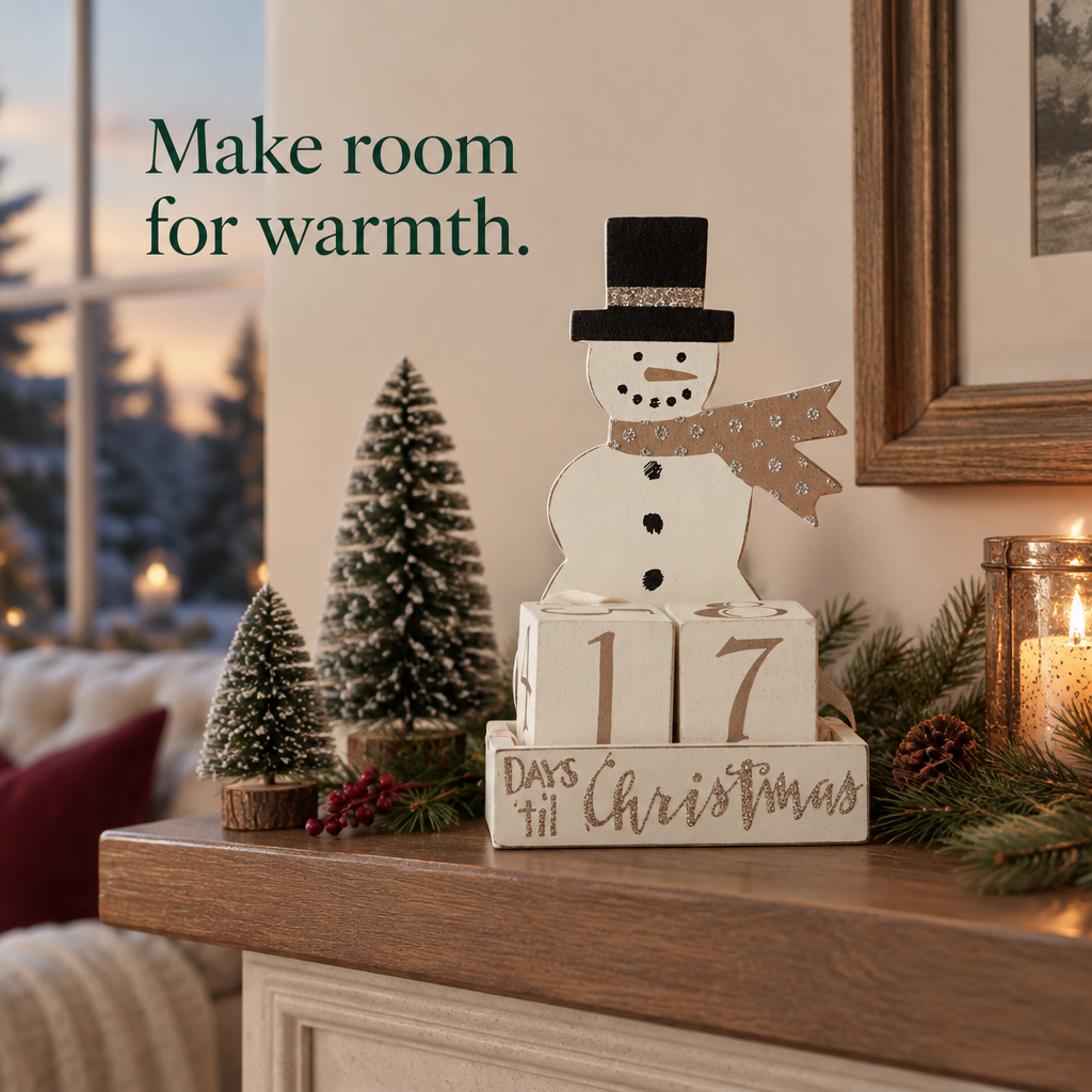 Snowman Days 'til Christmas Block Countdown — in use