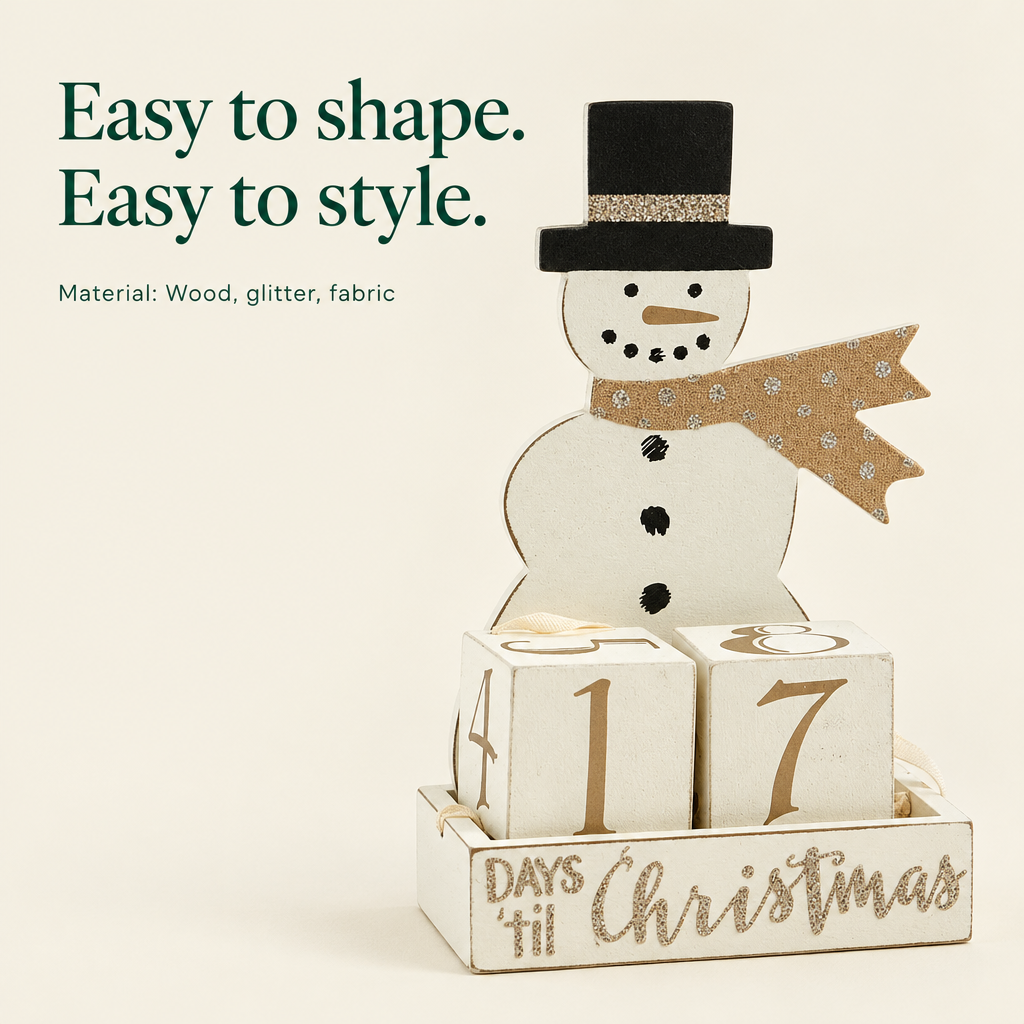 Snowman Days 'til Christmas Block Countdown — details