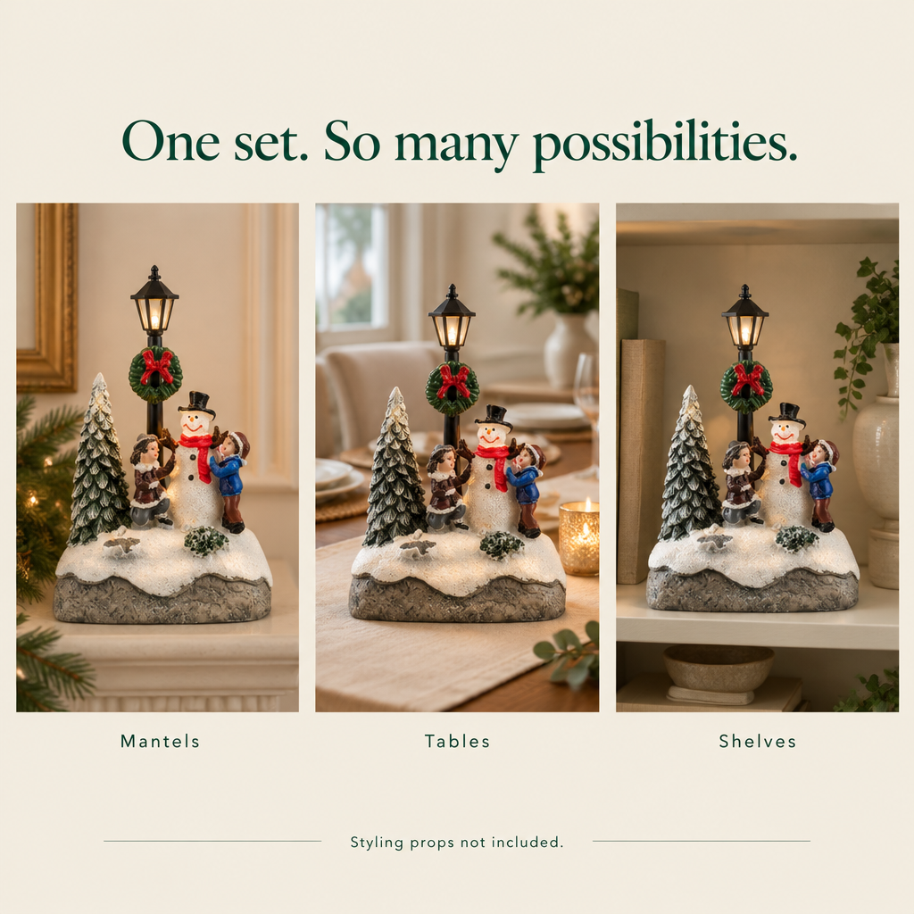 Lighted Snowman & Tree Village Scenes – 2 Pack — possibilities