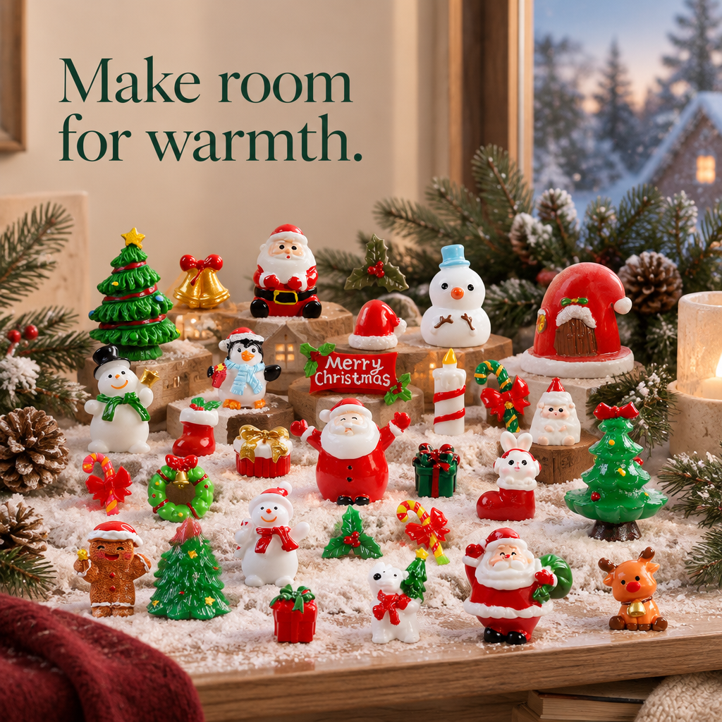 Christmas Miniature Figurines – 32 Pieces — in use