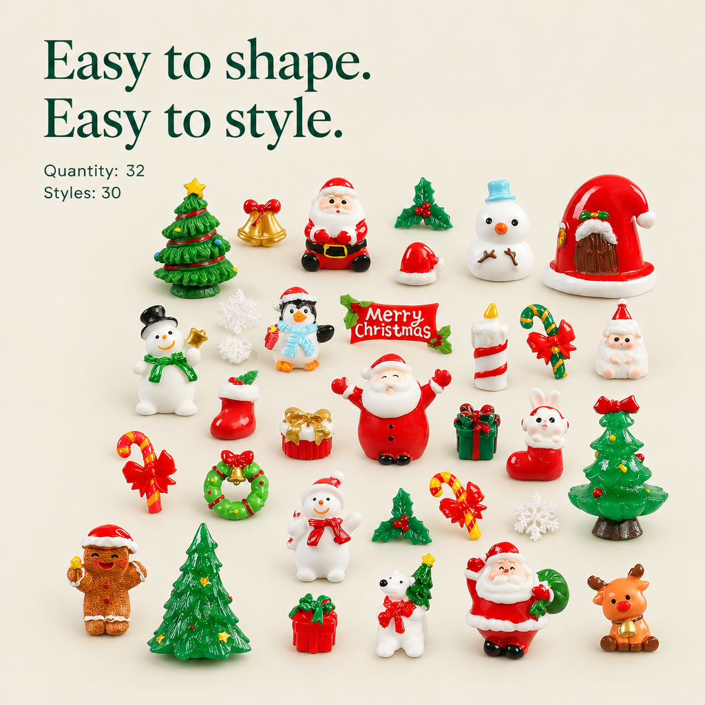 Christmas Miniature Figurines – 32 Pieces — details