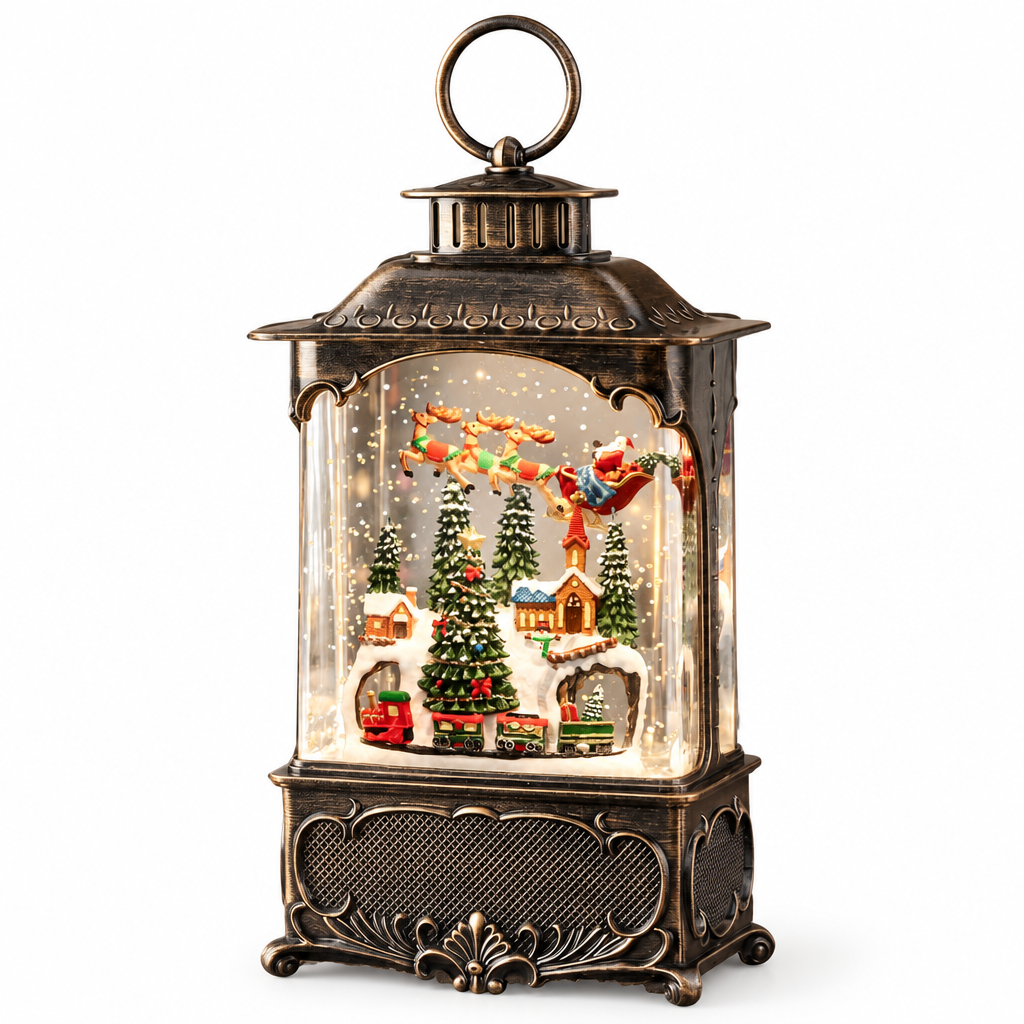 Musical Snow Globe Lantern – Santa's Village — product