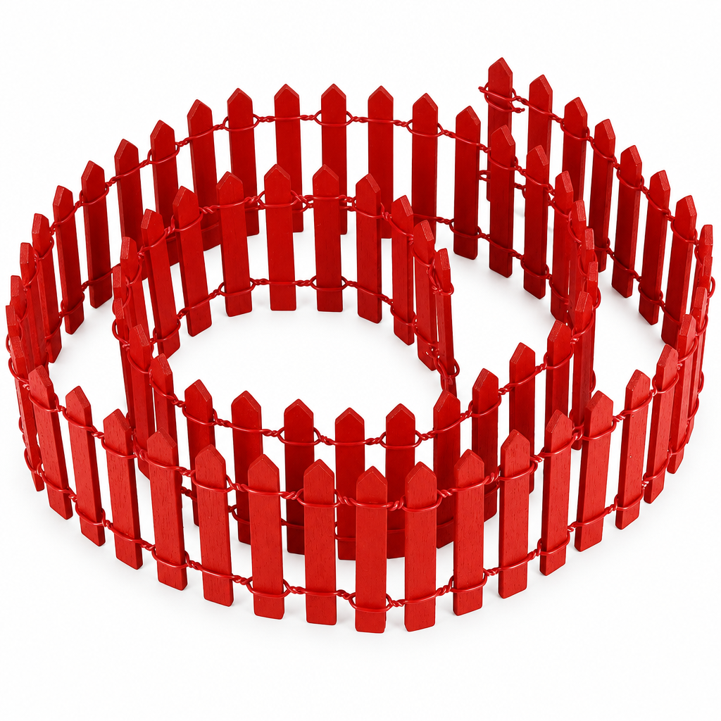 Red Wooden Miniature Fence – 40 in — product