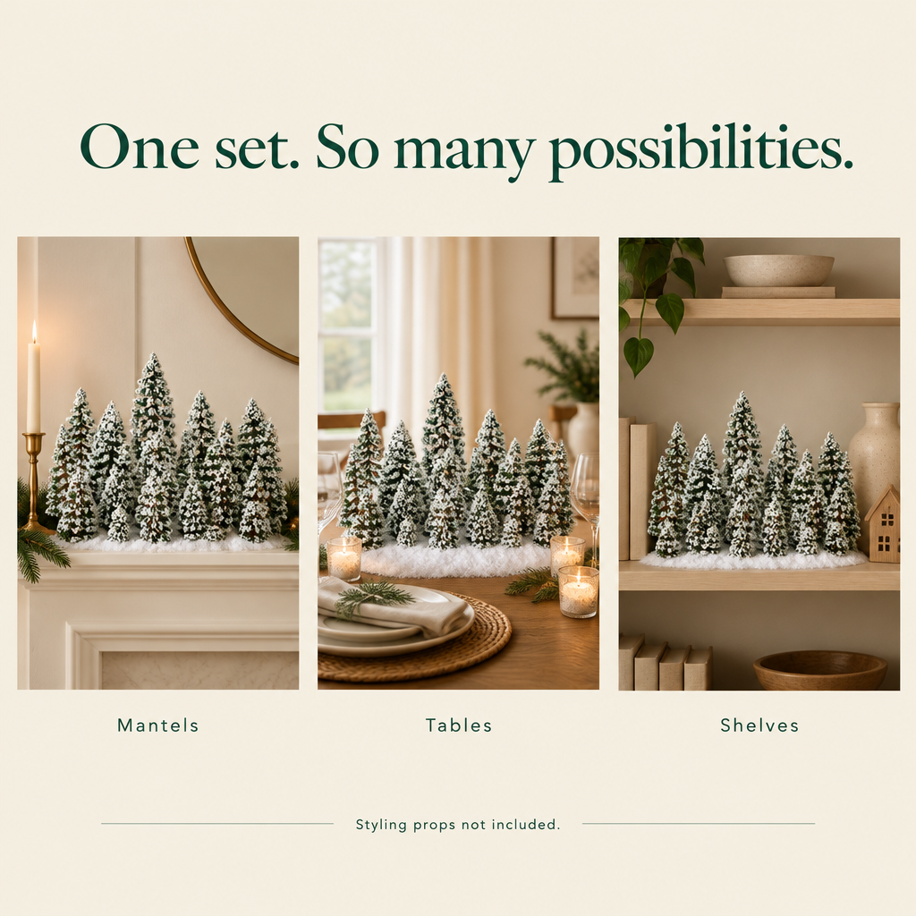 Snowy Cedar Model Trees – 35 Pieces — possibilities