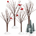Snowy Bare Branch Village Trees with Birds – 8 Pack — product