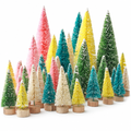 Colorful Snow-Frosted Mini Trees – 40 Pieces — product
