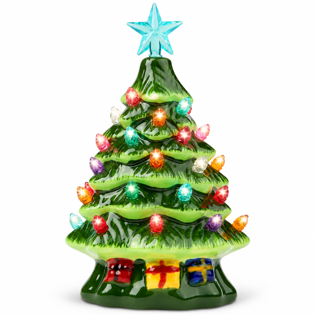 Mini Ceramic Christmas Tree with Lights – 7 in — product