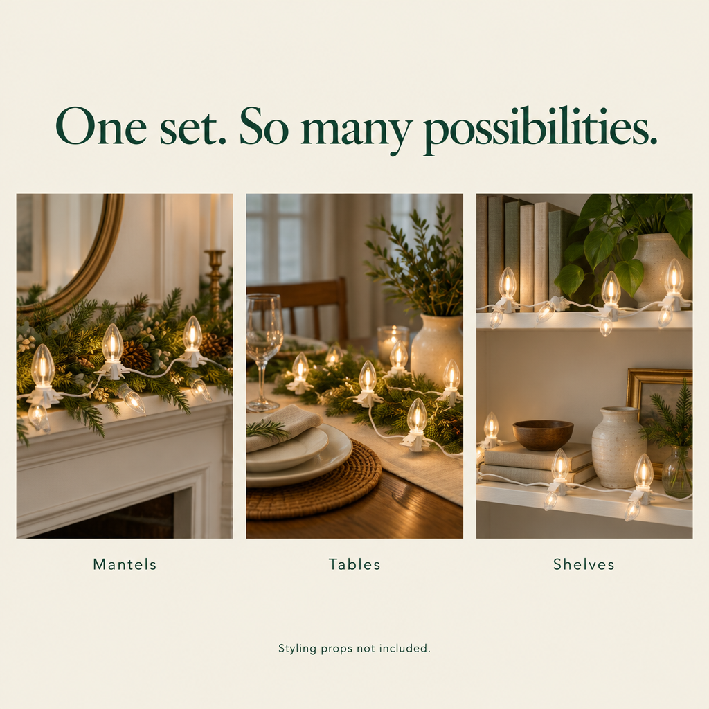 Village Light Cord with 10 C7 LED Bulbs — possibilities