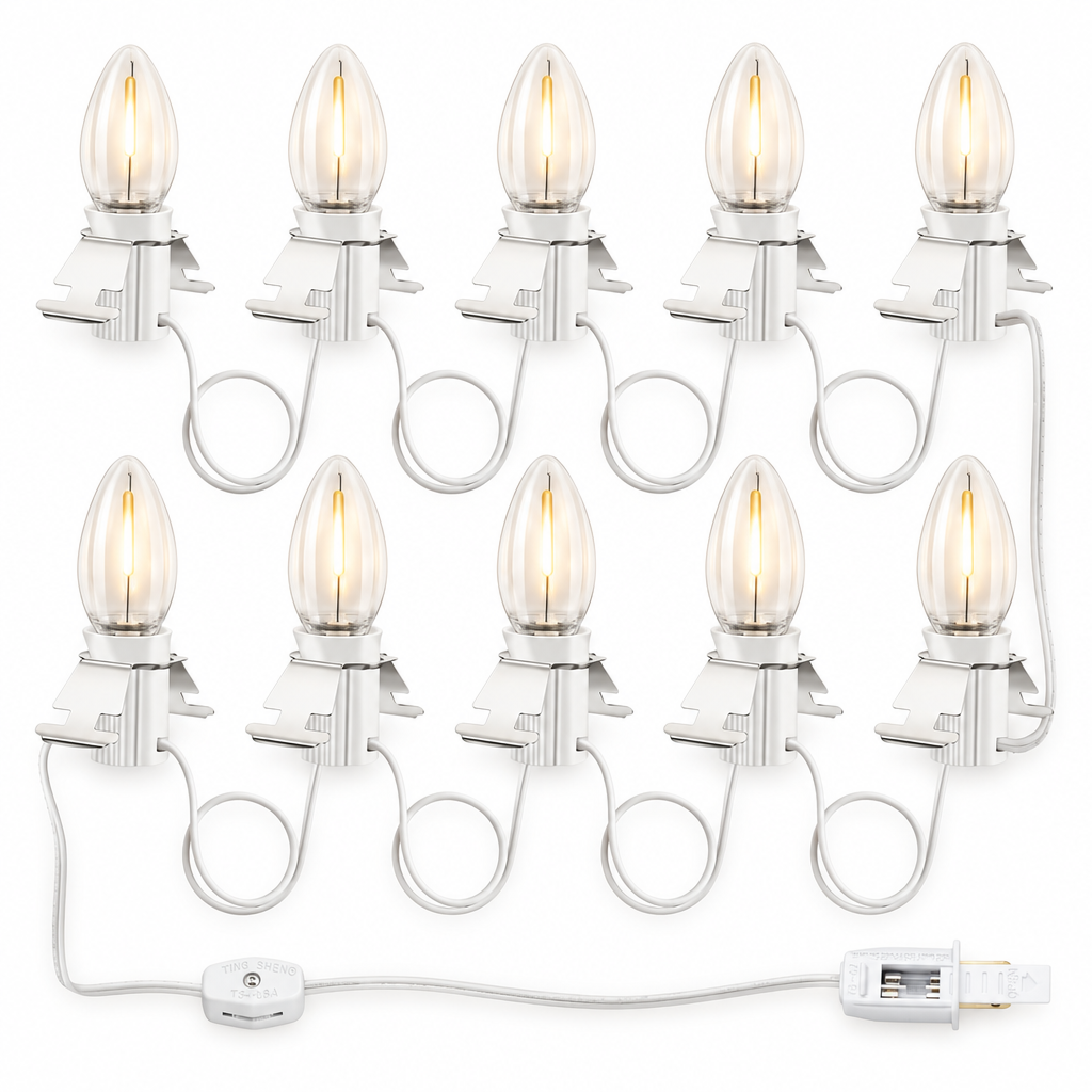 Village Light Cord with 10 C7 LED Bulbs — product