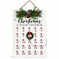 Red & White Wreath Advent Countdown Sign – 25 Days — product