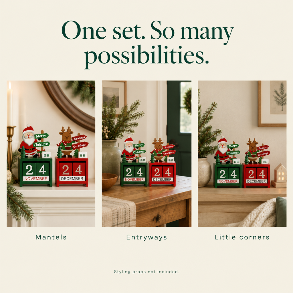 Wooden Countdown Calendar Blocks – 2 Pack — possibilities