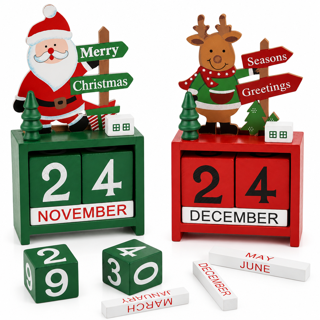 Wooden Countdown Calendar Blocks – 2 Pack — product