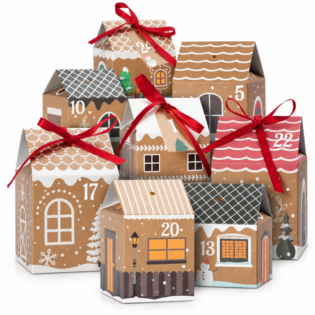 Gingerbread House Advent Boxes – 24 Pack — product