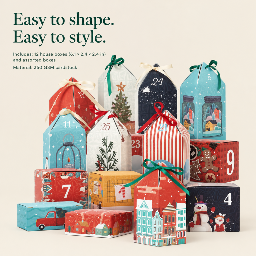 Advent House Boxes to Fill – 25 Pack — details