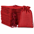 Red Burlap Drawstring Bags – 24 Pack — product