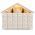 Lighted White Wooden House Advent Calendar – 24 Drawers — product