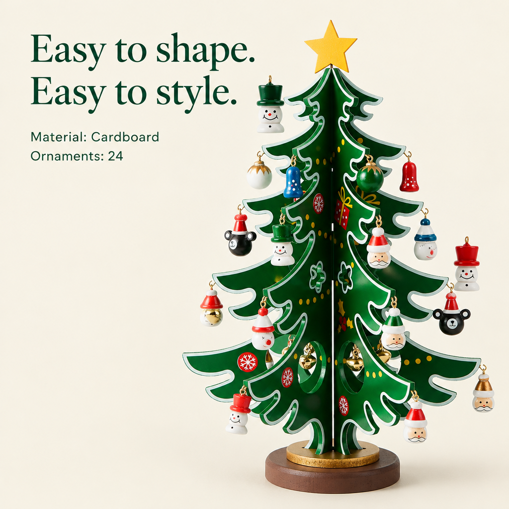 Christmas Tree Advent Calendar with 24 Ornaments — details