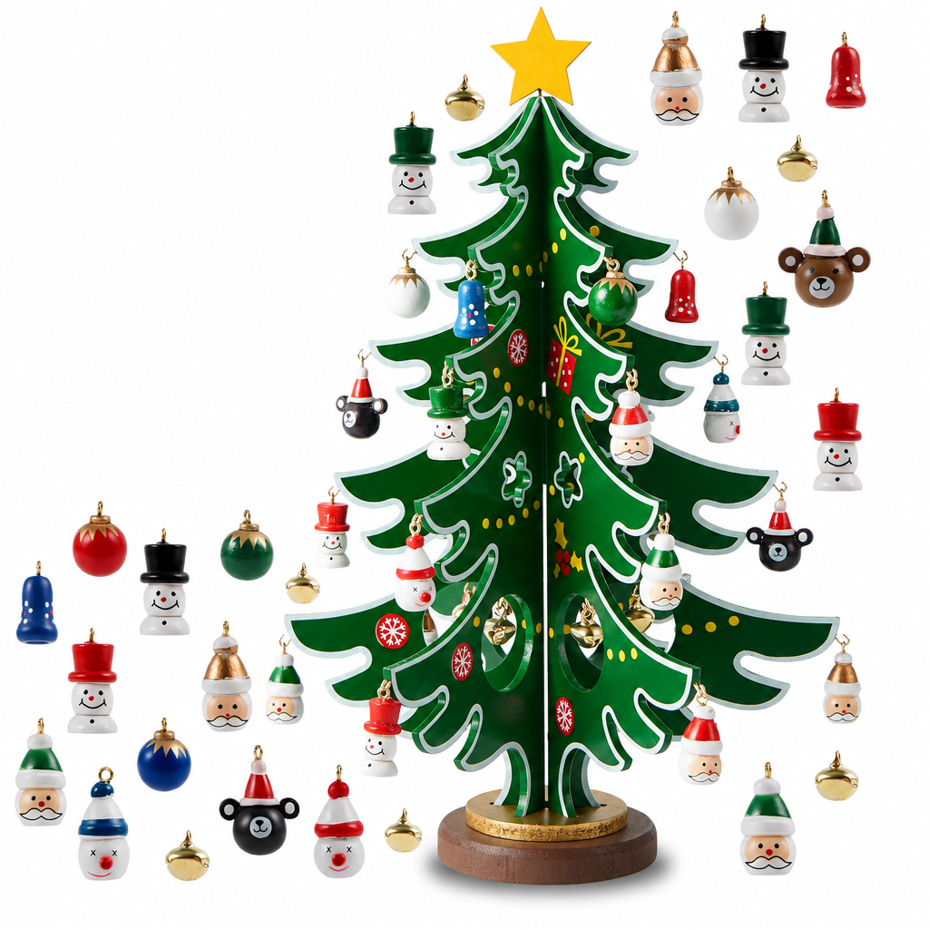 Christmas Tree Advent Calendar with 24 Ornaments — product