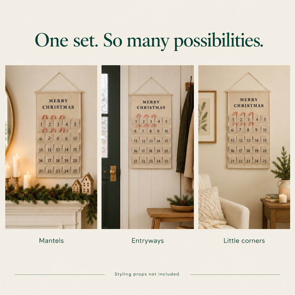 Burlap Pocket Advent Calendar – 25 Days — possibilities