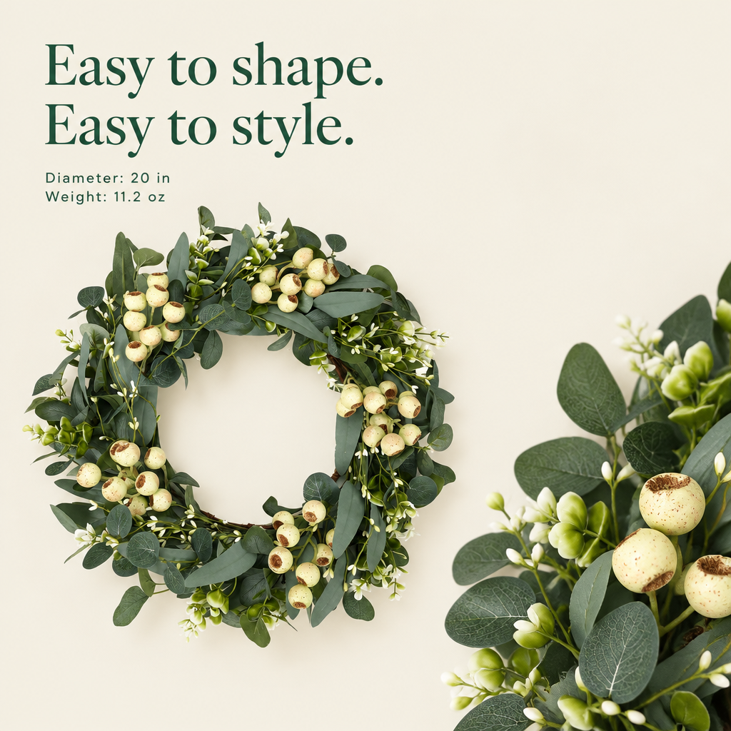 Eucalyptus Wreath – 20 in — details