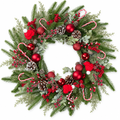 Candy Cane & Red Ball Wreath – 22 in — product
