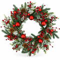 Red Ball & Berry Winter Wreath – 20 in — product