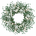 Boxwood Wreath with Flocked Lamb's Ear – 22 in — product