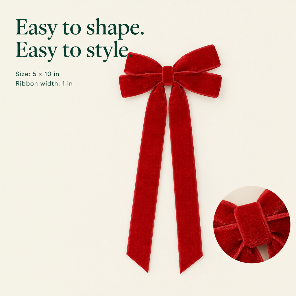 Red Velvet Bows – 12 Pack, 5 × 10 in — details