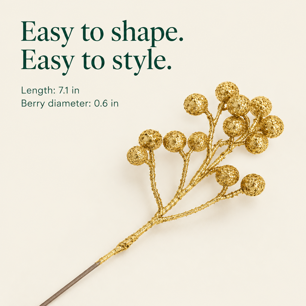 Gold Berry Picks – 20 Pack, 7 in — details