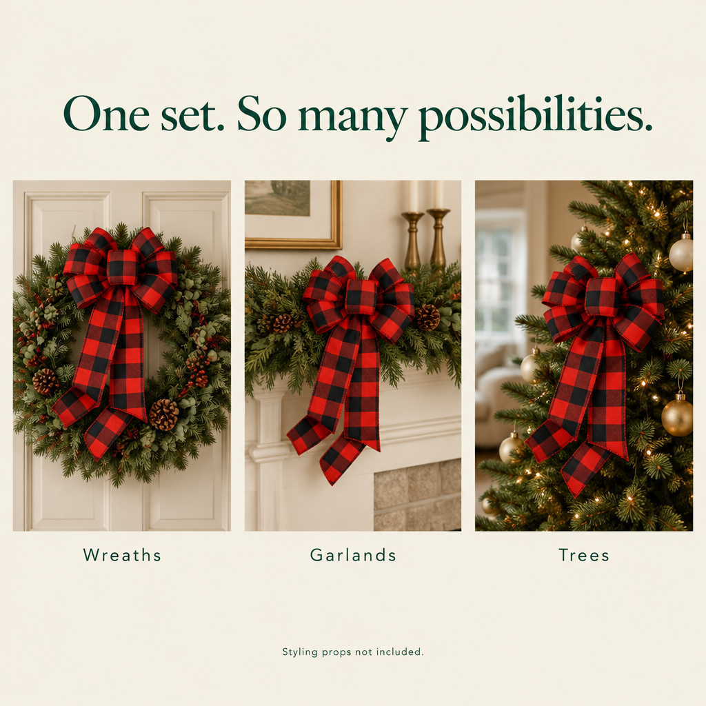Buffalo Plaid Wreath Bow – 10 in — possibilities