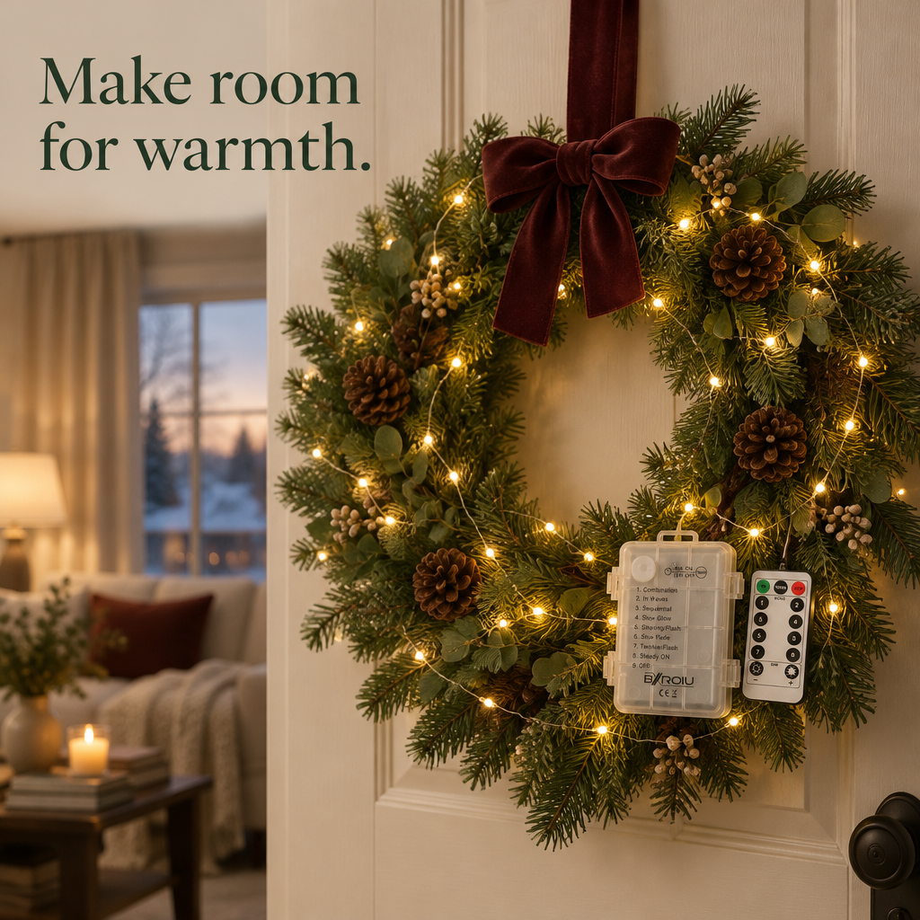 Battery Fairy Lights with Remote – 2 Pack, 16 ft — in use